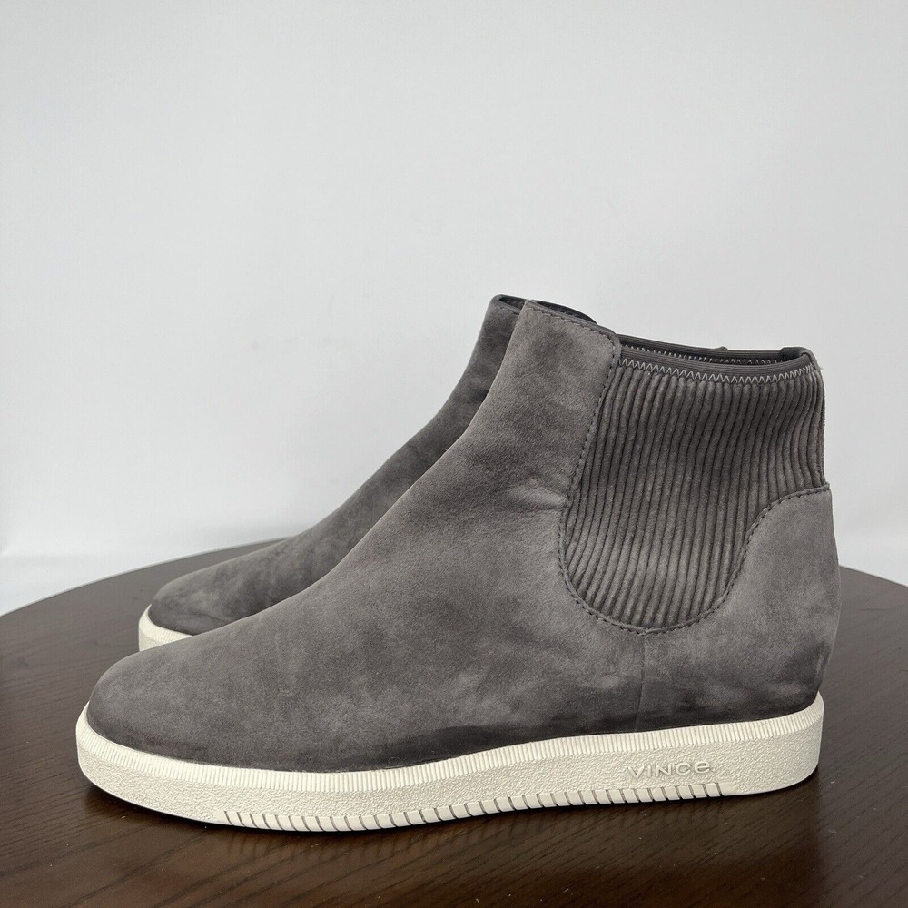 Vionic Ilona Ankle Boots Womens 9M Gray Suede Comfort Pull On‎ Bootie Sneaker